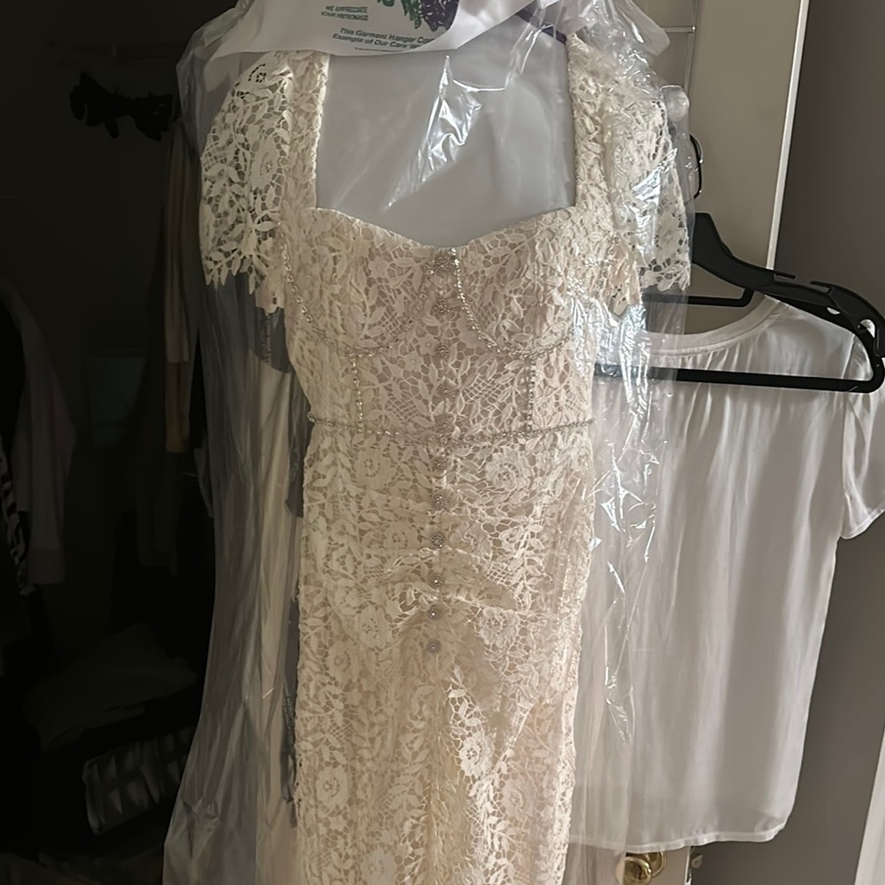 Self-Portrait Lace Dress with Cap Sleeves